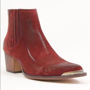 Burgundy ankle booties